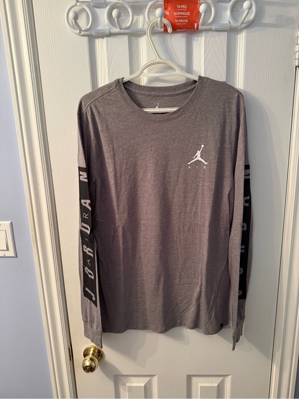 Nike Michael Jordan Long-Sleeve Crew with White Jumpman and Black Sleeve Panels